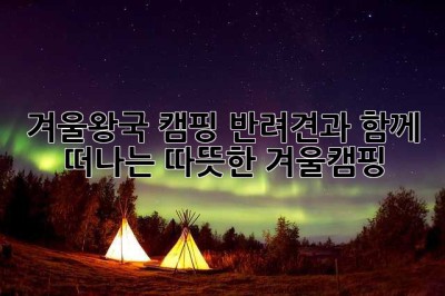겨울왕국 캠핑: 반려견과 함께 떠나는 따뜻한 겨울캠핑