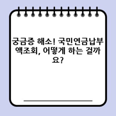 국민연금납부액조회 요약정보 미리보기: 간편하게 나의 연금 내역 확인하기!