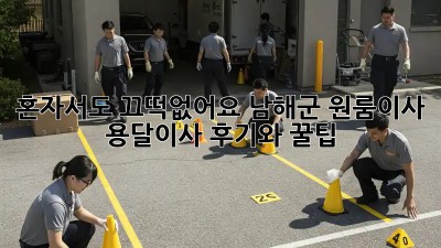 혼자서도 끄떡없어요! 남해군 원룸이사 용달이사 후기와 꿀팁