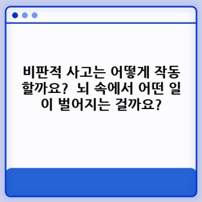비판적 사고: 세상을 꿰뚫어 보는 날카로운 눈